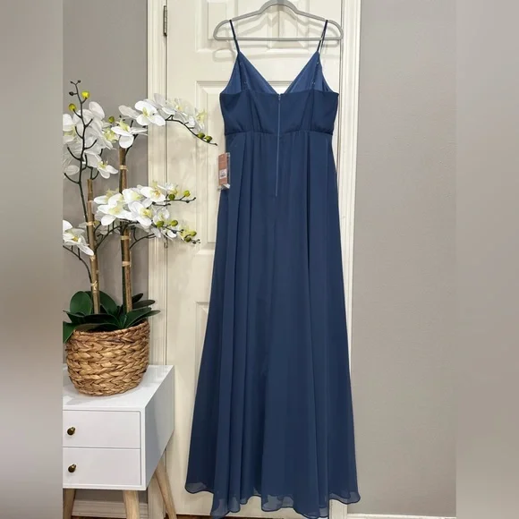 SOLD Birdy Gray Kaia Dress Slate Blue Formal Gown Bridesmaid Prom Dress - Picture 9 of 10